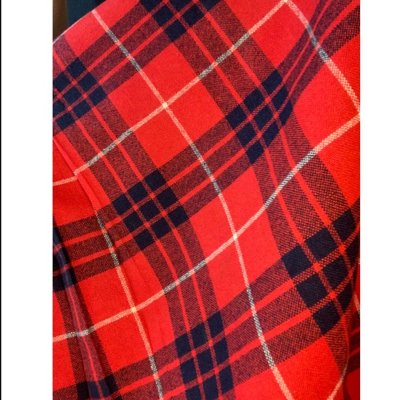 Vintage Handmade Plaid Wool Pleated Skirt - Picture 14 of 16